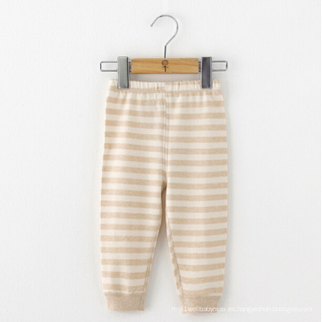 Pantalón 100% algodón orgánico a rayas para bebé